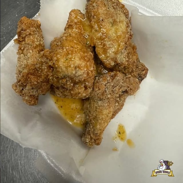 5 Bone-in wings/5Boneless wings & a fry.